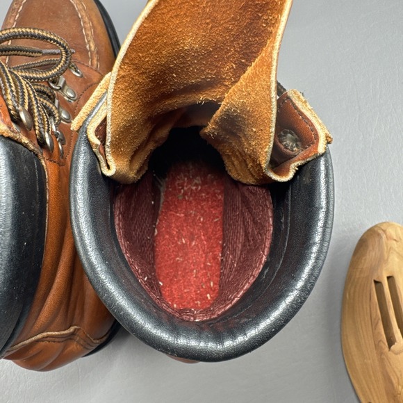 Vintage Red Wing Boots 404 Style Mens 7 D Brown Leather Moc Toe Workwear Combat - Picture 11 of 13